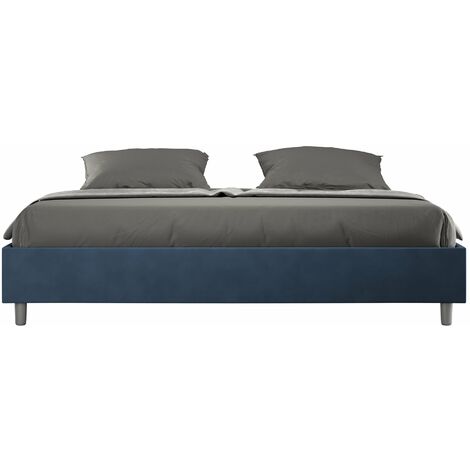 Letto Matrimoniale Extra Large Sommier 200x200 cm con Rete Azelia Blu