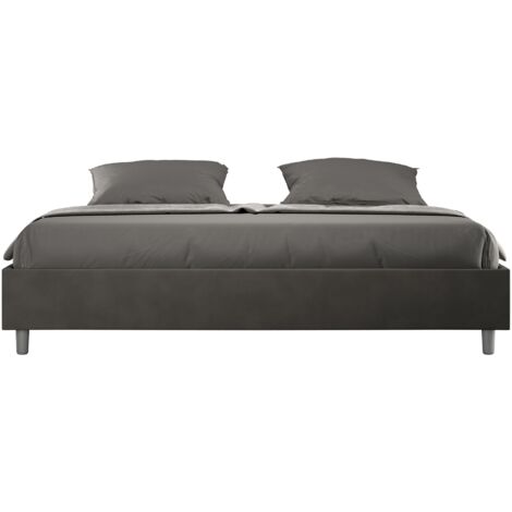 Letto Matrimoniale Extra Large Sommier 200x200 cm Senza Rete Azelia Grigio