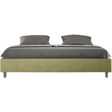 Letto Matrimoniale Extra Large Sommier 200x200 cm Senza Rete Azelia Tè Verde