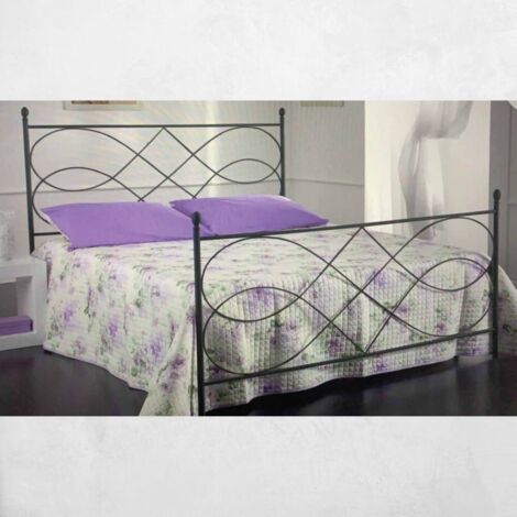 Letto matrimoniale ferro battuto Margherita colore antracite