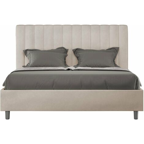 Letto Matrimoniale Francese 140x190 cm con Rete Agueda Sabbia