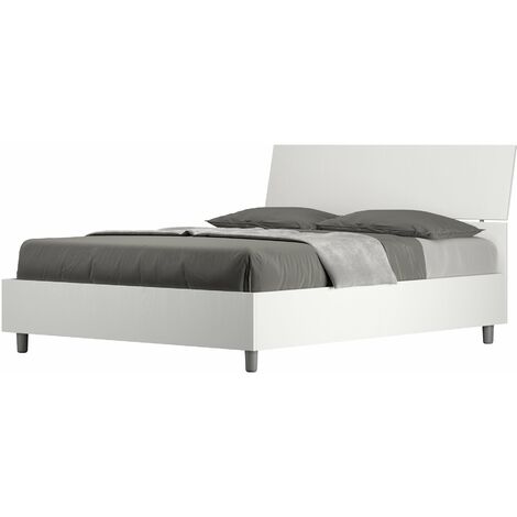 Letto matrimoniale rivestito in Lycra con piedini e contenitore -  Gardinistore