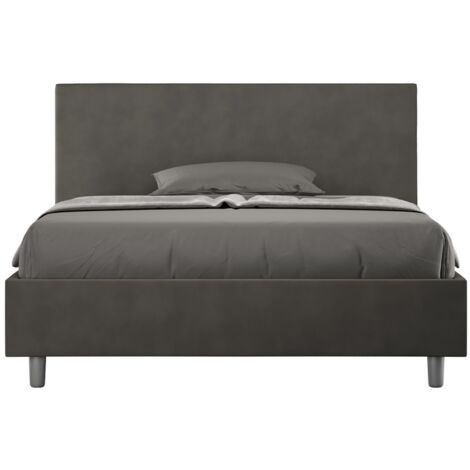 Letto Matrimoniale Francese 140x190 cm Senza Rete Adele Grigio