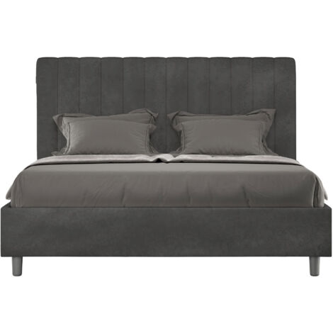 Letto Matrimoniale Francese 140x190 cm Senza Rete Agueda Grigio