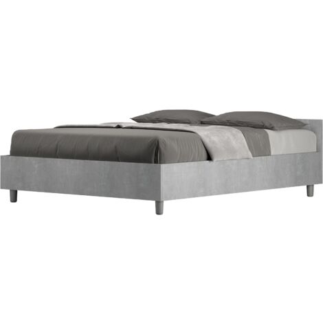 Letto Matrimoniale Francese 140x190 cm Senza Rete Nuamo Cemento