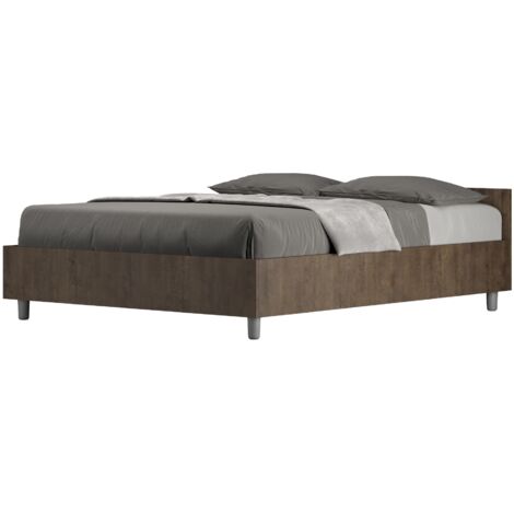 Letto Matrimoniale Francese 140x190 cm Senza Rete Nuamo Noce