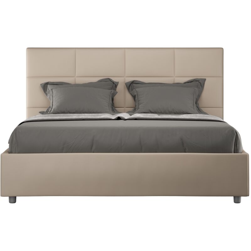 Giordanoshop Letto Matrimoniale 160x210 Cm Con Rete Mika Tortora