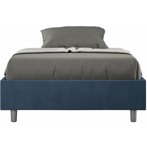 Letto Matrimoniale Francese Sommier 140x190 cm Senza Rete Azelia Blu
