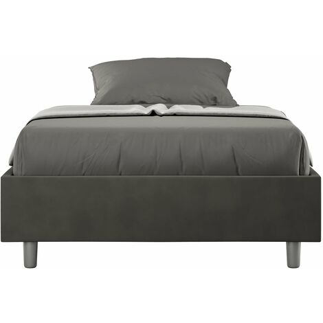 Letto Matrimoniale Francese Sommier 140x190 cm Senza Rete Azelia Grigio