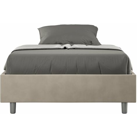 Letto Matrimoniale Francese Sommier 140x200 cm con Rete Azelia Sabbia