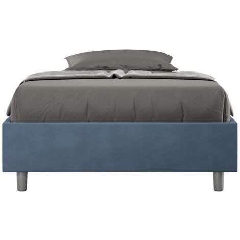Letto Matrimoniale Francese Sommier 140x200 cm Senza Rete Azelia Blu