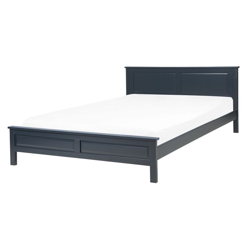 Beliani Letto In Legno Di Pino Blu Con Rete A Doghe 140 X 200 Cm Ol...