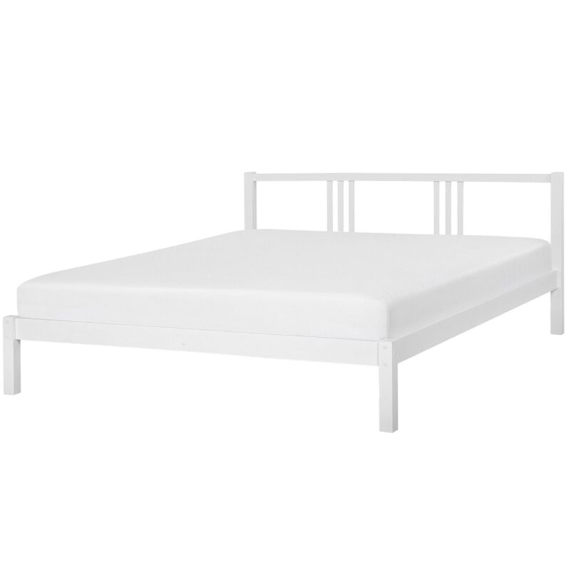 Beliani Letto In Legno Bianco Con Rete A Doghe Stile Classico 180 X...