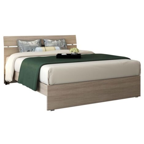 Letto matrimoniale in legno colore olmo