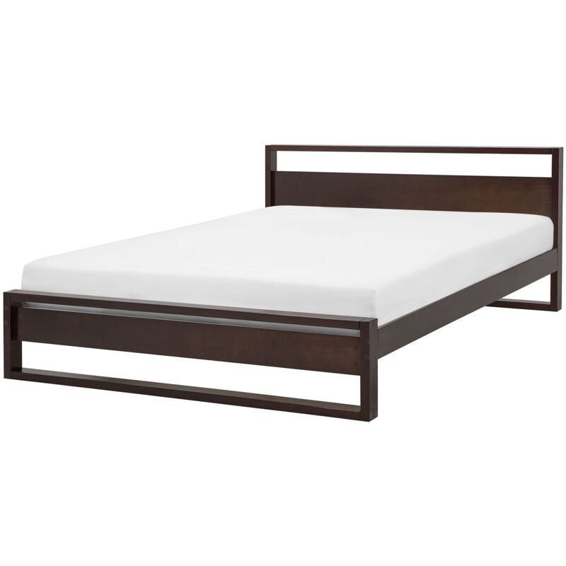 Beliani Letto Matrimoniale In Legno Di Pino Scuro A Doghe King Size...