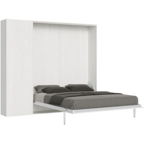 Letto matrimoniale Kentaro Bianco Frassino con colonna sx-dx