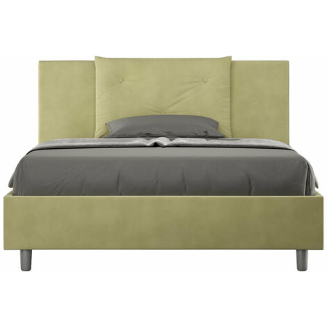 Letto Matrimoniale Large 180x210 cm con Rete e Contenitore Appia Tè Verde