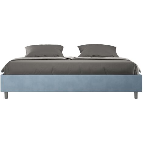 Letto Matrimoniale Large Sommier 180x190 cm Senza Rete Azelia Azzurro