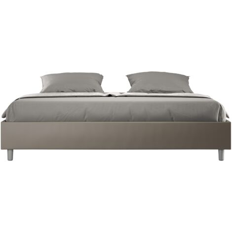 Letto Matrimoniale Large Sommier 180x200 cm con Rete Azelia Cappuccino