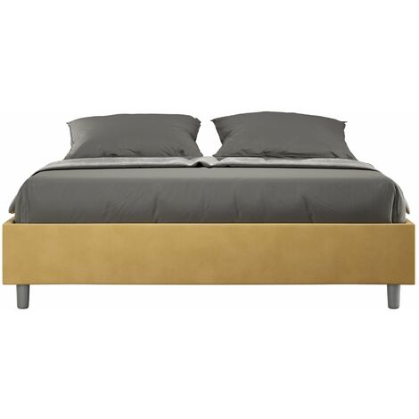 Letto Matrimoniale Large Sommier 180x200 cm con Rete Azelia Ocra
