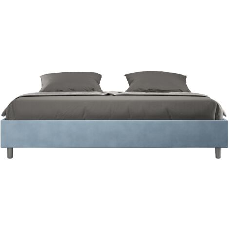Letto Matrimoniale Large Sommier 180x200 cm Senza Rete Azelia Azzurro