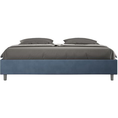 Letto Matrimoniale Large Sommier 180x200 cm Senza Rete Azelia Blu