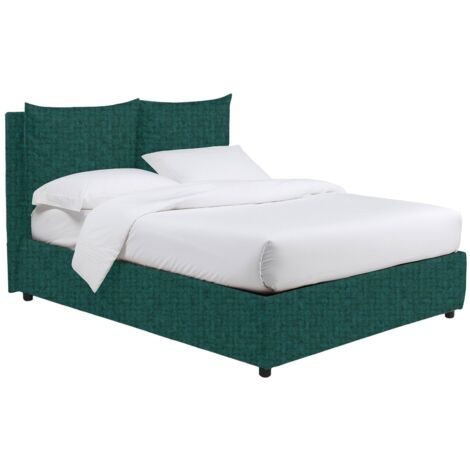 Letto Matrimoniale Liskeard, Sfoderabile, Contenitore Made in Italy, Verde Petrolio