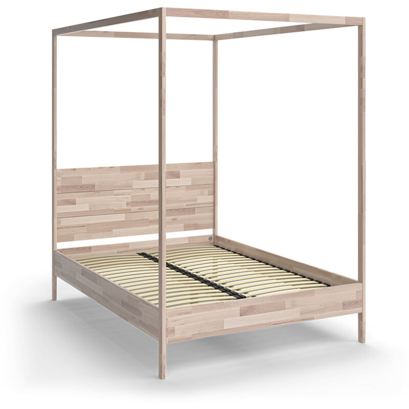 Letto matrimoniale Lotti, Legno naturale, 145 x 210 cm Vitalispa