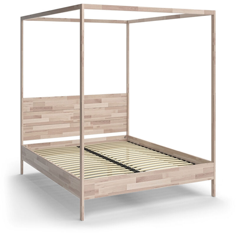 Letto matrimoniale Lotti, Legno naturale, 165 x 210 cm Vitalispa