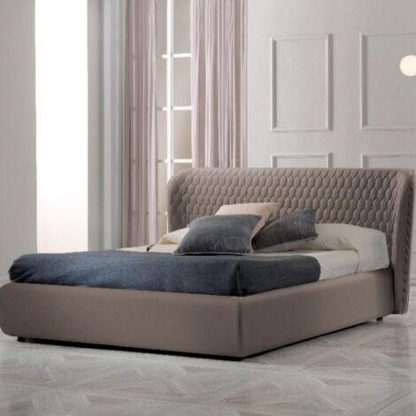 Letto matrimoniale Maia colore Tortora con rete contenitore