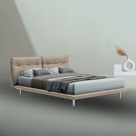 Letto matrimoniale moderno Bolt colore beige