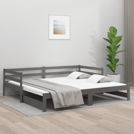 Divano letto matrimoniale con materasso in memory foam, 25,4 cm e testiera  coordinata, altezza 50,8 cm, set letto matrimoniale grigio effetto lino