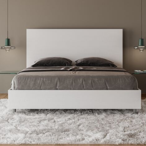 WEBMARKETPOINT Letto matrimoniale senza rete 160x190 bianco frassino New Egos