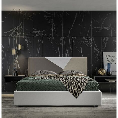 Letto matrimoniale similpelle con contenitore 160x190 cm - Ypsilon