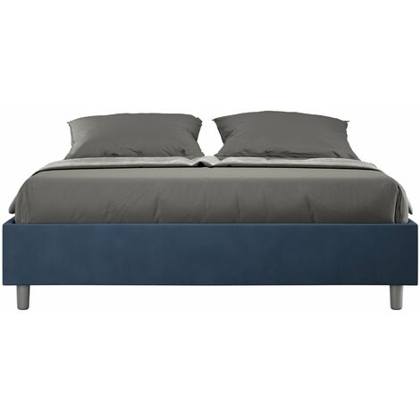 Letto Matrimoniale Sommier 160x190 cm con Rete Azelia Blu