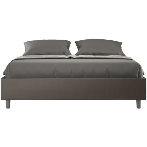 Letto Matrimoniale Sommier 160x190 cm con Rete Azelia Cappuccino