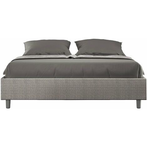 Letto Matrimoniale Sommier 160x190 cm con Rete Azelia Labirinto 02 Grigio