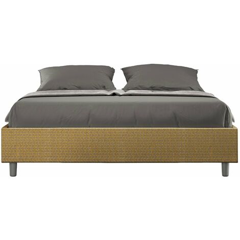 Letto Matrimoniale Sommier 160x190 cm con Rete Azelia Labirinto 06 Giallo