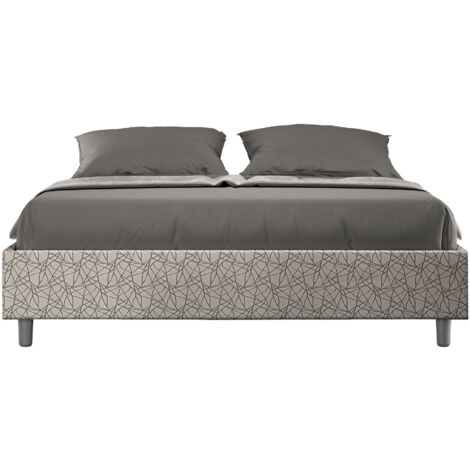 Letto Matrimoniale Sommier 160x190 cm con Rete e Contenitore Azelia Era 02 Grigio