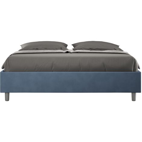 Letto Matrimoniale Sommier 160x190 cm Senza Rete Azelia Blu