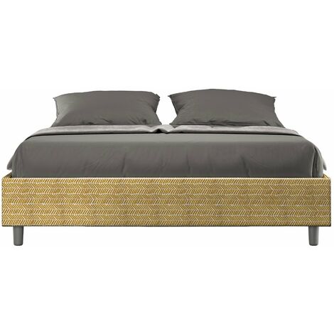 Letto Matrimoniale Sommier 160x200 cm con Rete e Contenitore Azelia Aragona 3 Giallo