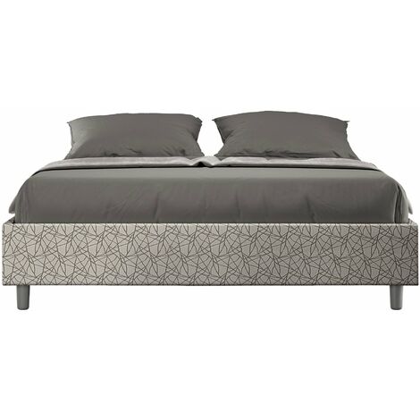 Letto Matrimoniale Sommier 160x200 cm con Rete e Contenitore Azelia Era 02 Grigio