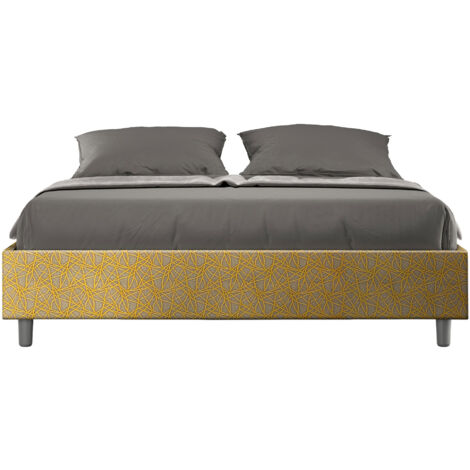 Letto Matrimoniale Sommier 160x200 cm con Rete e Contenitore Azelia Era 06 Giallo
