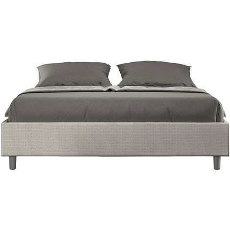 Letto Matrimoniale Sommier 160x200 cm con Rete e Contenitore Azelia Labirinto 01 Bianco