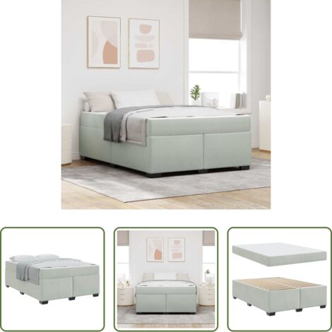 Letto matrimoniale -  Struttura del letto Grigio chiaro 140 x 200 cm Tessuto