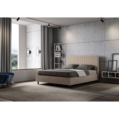 Letto matrimoniale SUNNY con contenitore e rete tortora