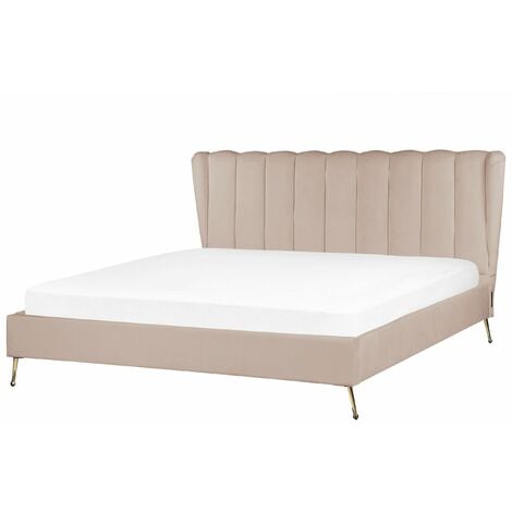 Letto matrimoniale 160x190 cm in velluto blu petrolio gambe e oro rosa -  Frendy