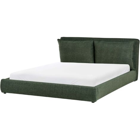 Letto matrimoniale velluto verde scuro 180 x 200 cm Bajonna