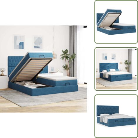 Letto matrimoniale - vidaXL Struttura Letto Pouf con Materassi 160x200 cm Velluto - Coprimaterasso