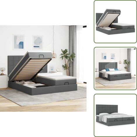 Letto matrimoniale - vidaXL Struttura Letto Pouf con Materassi 180x200 cm in Tessuto - Letto con testiera